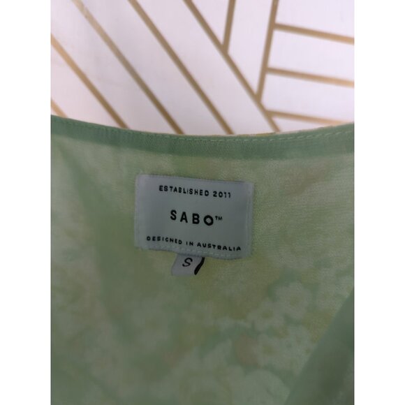 SABO SKIRT Women's SWAY DRESS Floral Green Cut Out Sides Size SMall READ - Picture 5 of 9